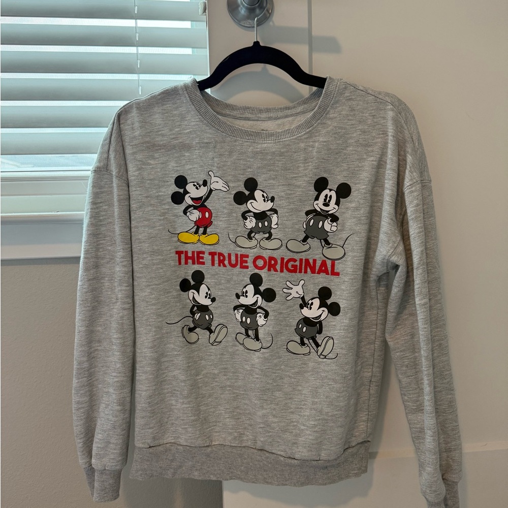 Disney Gray Mickey Mouse Crew Neck